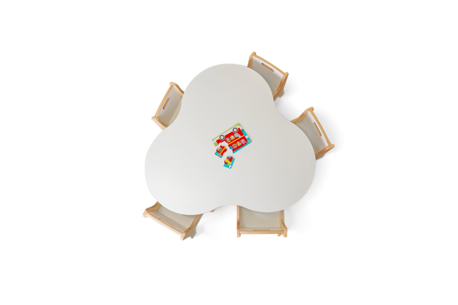 Clover Table White HPL Top View