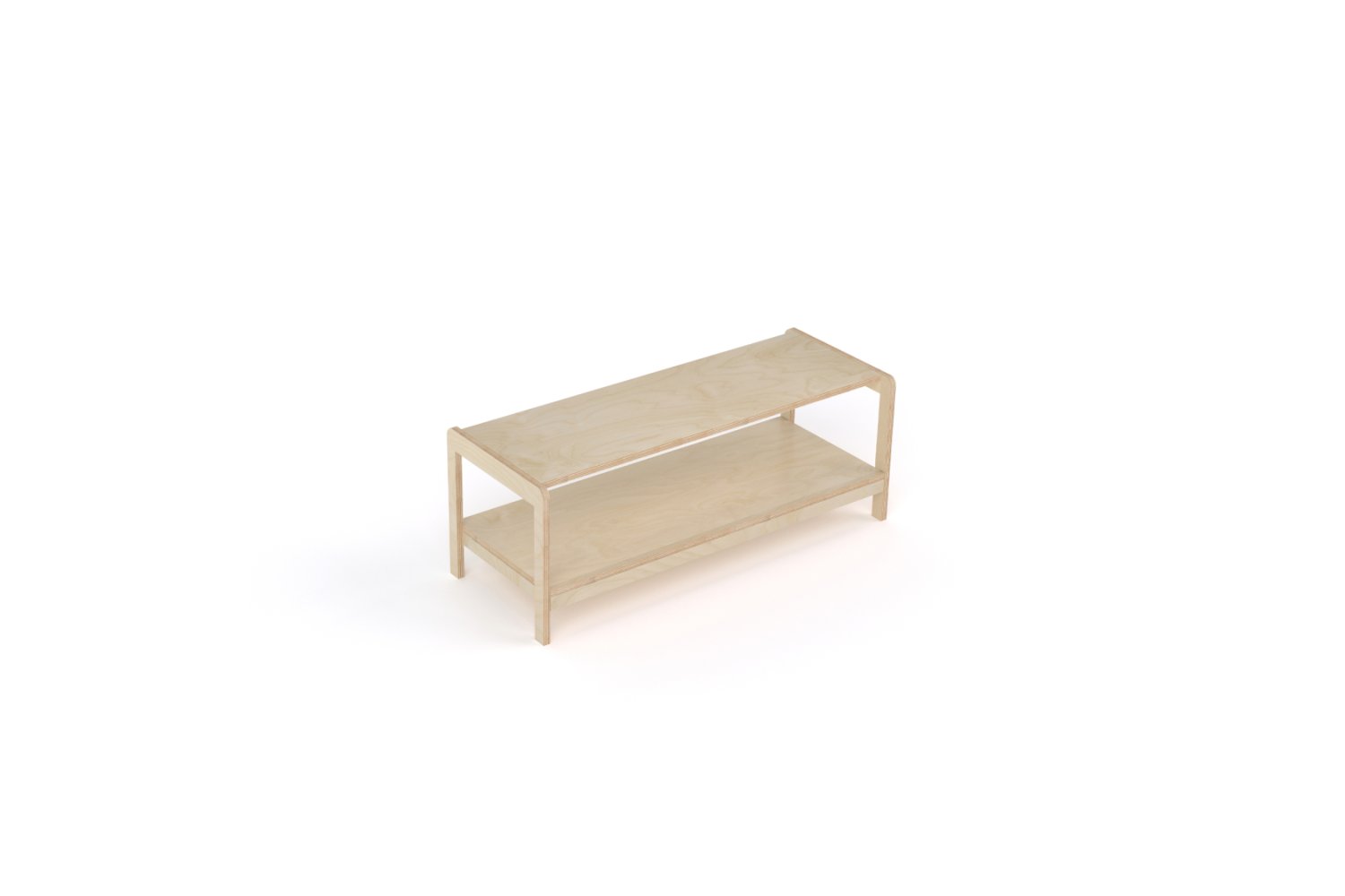 NaturalSpace One Tier Shelf Birch 3 bay