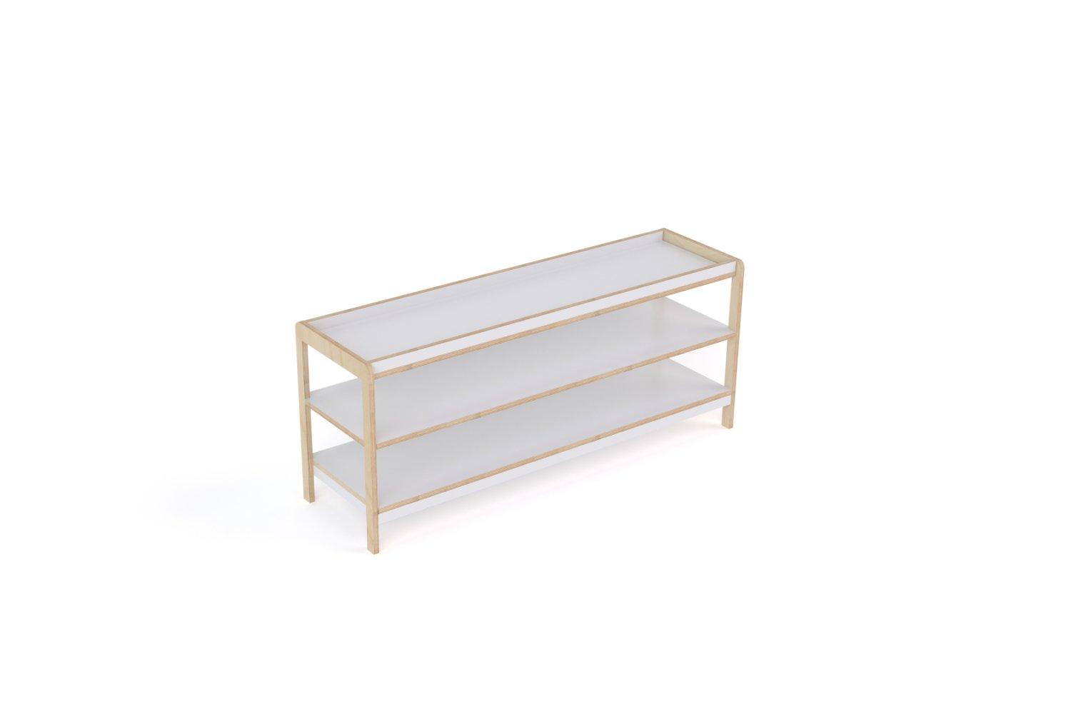 NaturalSpace Two Tier Shelf 4 Bay Birch HPL