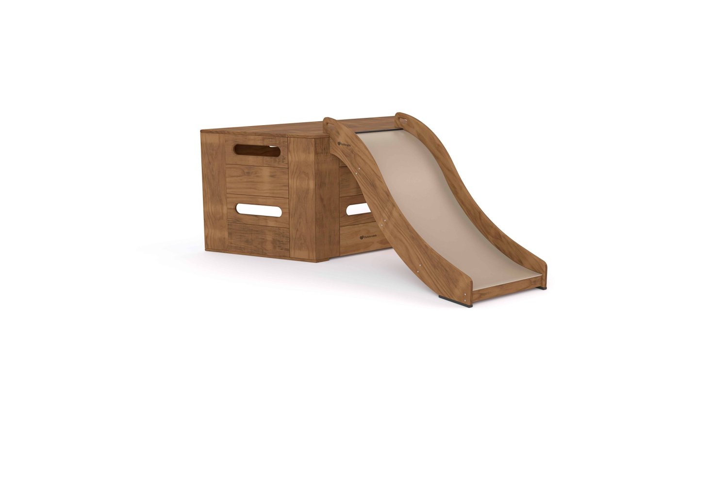 Outdorable wooden slide childcare