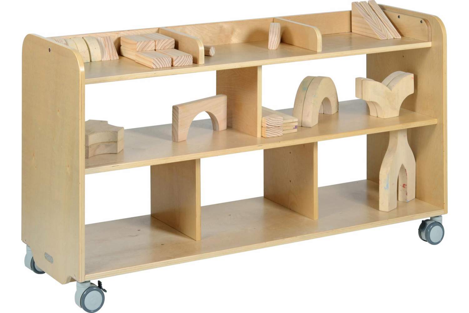 Wooden storage shelving for schools