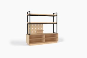 5 Bay shelving 2 tier open Birch